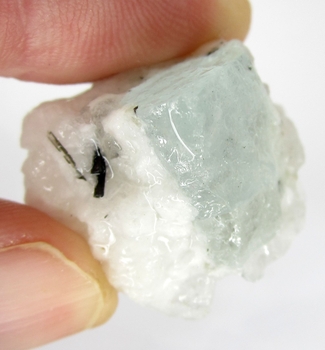 Good Price Very Nice Specimen Blue-Greenish Blue Aquamarine 90,24 carat Natural Wellshaped Crystal in Matrix (Feldspar, some shorl) from Skardu Pakistan Purchase Now!
