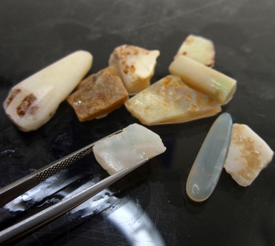 Bra Pris Parti 9 st Rå Oslipad Fin Solid Opal 37,63 carat Naturlig Kristall/Bit Bra Lyster & Kvalitet från Lightning Ridge Australien Köp Nu!