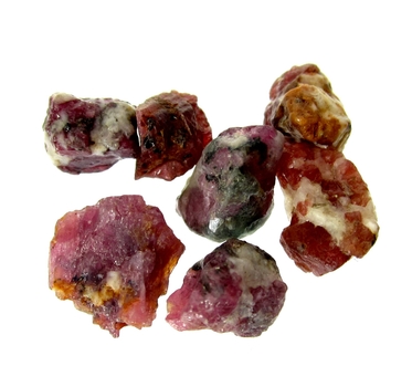 Bra Pris Parti 7 st Sällsynt Purpur Röd Rubin 28,97 carat Naturlig Kristall i Matrix Fin Kvalitet & Färg från Jagdlek Afganistan Köp Nu!