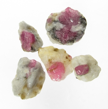 Bra Pris Parti 5 st Sällsynt Purpur Röd Rubin 37,77 carat Naturlig Kristall i Matrix Fin Kvalitet & Färg från Jagdlek Afganistan Köp Nu!