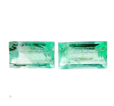Bra Pris Parti 2 st Sällsynt Topp Grön Smaragd 0,29 carat Baguett Slipning Hög Kvalitet från Panjshir Valley Afganistan Köp Nu!