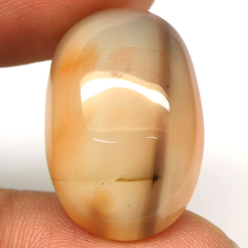 Bra Pris Mycket Vacker Orange med ränder Agat 34,44 carat Oval Cabochon Slipning Väldigt Fin Färg & Kvalitet från Botswana Afrika Köp Nu!