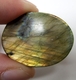 Bra Pris Mycket Fin Kvalitet Regnbågs Lystrande Labradorit 49,85 carat Oval Cabochon Slipning Suverän Lyster & Färgspel från Madagaskar köp Nu!