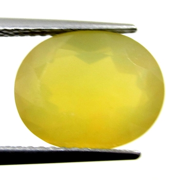 Bra Pris Mycket Fin Gul Opal 3,86 carat Oval Fasett Slipning Bra Färg & Kvalitet från Mexiko Köp Nu!