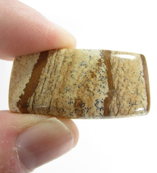 Bra Pris Vacker Mönstrad Bild Jaspis 45,98 carat Oktagon Cabochon Slipad Mycket Bra Kvalitet & Färg från Madagaskar Köp Nu!
