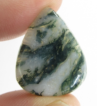 Bra Pris Mycket Vacker Moss Agat 23,29 carat Dropp Cabochon Slipning Väldigt Fin Färg & Kvalitet från Brasilien Köp Nu!