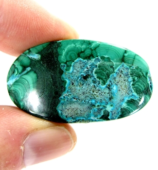 Bra Pris Mycket Vacker Mixad Ädelsten Krysokolla/Malakit 56,37 carat Oval Cabochon Bra Kvalitet & Topp Färg Mönster Unik från Afrika Köp Nu!