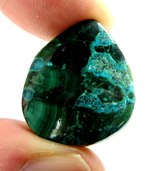 Bra Pris Mycket Vacker Mixad Ädelsten Krysokolla/Malakit 42,49 carat Fancy Cabochon Bra Kvalitet & Topp Färg Mönster Unik från Afrika Köp Nu!