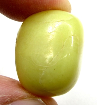 Bra Pris Mycket Vacker Trumlad Polerad Gul Nefrit Jade 8,08 gram Utsökt Bra Kvalitet & Färg från Pakistan Köp Nu!