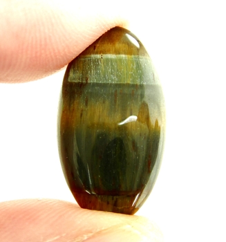 Good Price Very Nice Lusterous Bluish or Brownish Hawk´s Eye 18,83 carat Oval Cabochon Very Good Quality & Colour´s Pattern from South Africa Purchase Now!