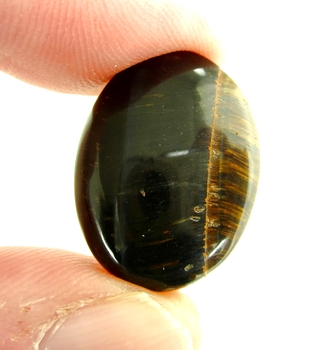 Bra Pris Mycket Fin Lystrande Blå eller Brun skimmrande Falköga 20,35 carat Oval Cabochon Mycket Bra Kvalite & Färg Mönster från Syd Afrika Köp Nu!