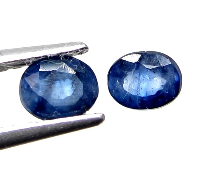 Bra Pris Parti 2 st Blå Safir 0,70 carat Oval Slipning Bra Billigare Kvalitet från Madagaskar Köp Nu!