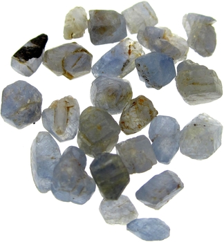 Bra Pris Parti 25 st Mycket Fin Rå Oslipad Blå-blågrå Safir 17,02 carat Naturliga Kristaller Bra Färg & Kvalitet från Kashmir Pakistan Köp Nu!