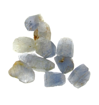 Bra Pris Parti 10 st Mycket Fin Rå Oslipad Blå-blågrå Safir 12,84 carat Naturliga Kristaller Bra Färg & Kvalitet från Kashmir Pakistan Köp Nu!