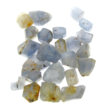 Bra Pris Parti 25 st Mycket Fin Rå Oslipad Blå-blågrå Safir 16,39 carat Naturliga Kristaller Bra Färg & Kvalitet från Kashmir Pakistan Köp Nu!