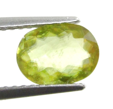 Bra Pris Mycket Vacker Neon Gulgrön Sphene (Titianit) 1,28 carat Oval Slipad Mycket Fin Kvalitet & Lyster från Madagaskar Köp Nu!