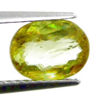 Bra Pris Mycket Vacker Neon Gulgrön Sphene (Titianit) 1,54 carat Oval Slipad Mycket Fin Kvalitet & Lyster från Madagaskar Köp Nu!