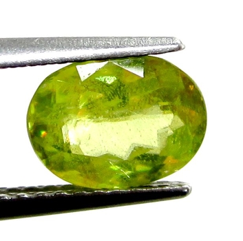 Bra Pris Mycket Vacker Neon Gulgrön Sphene (Titianit) 1,60 carat Oval Slipad Mycket Fin Kvalitet & Lyster från Madagaskar Köp Nu!