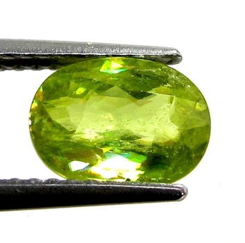 Bra Pris Mycket Vacker Neon Gulgrön Sphene (Titianit) 1,42 carat Oval Slipad Mycket Fin Kvalitet & Lyster från Madagaskar Köp Nu!