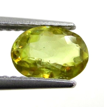 Bra Pris Mycket Vacker Neon Gulgrön Sphene (Titianit) 1,01 carat Oval Slipad Mycket Fin Kvalitet & Lyster från Madagaskar Köp Nu!