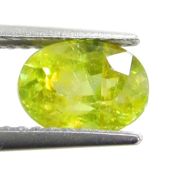 Bra Pris Mycket Vacker Neon Gulgrön Sphene (Titianit) 1,50 carat Oval Slipad Mycket Fin Kvalitet & Lyster från Madagaskar Köp Nu!