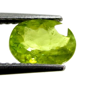 Bra Pris Mycket Vacker Neon Gulgrön Sphene (Titianit) 1,16 carat Oval Slipad Mycket Fin Kvalitet & Lyster från Madagaskar Köp Nu!