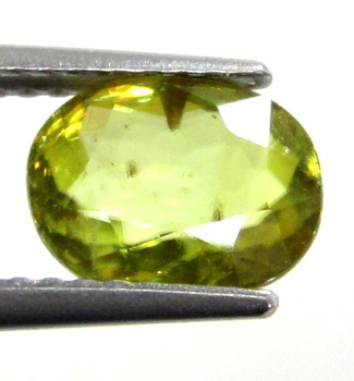Bra Pris Mycket Vacker Neon Gulgrön Sphene (Titianit) 1,37 carat Oval Slipad Mycket Fin Kvalitet & Lyster från Madagaskar Köp Nu!