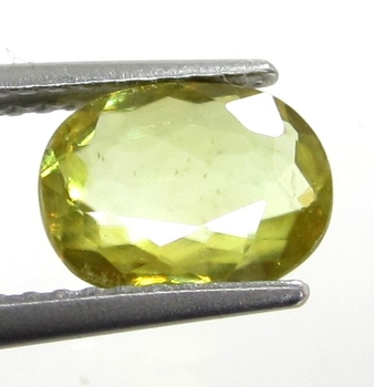 Bra Pris Mycket Vacker Neon Gulgrön Sphene (Titianit) 1,35 carat Oval Slipad Mycket Fin Kvalitet & Lyster från Madagaskar Köp Nu!