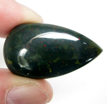 Bra Pris Mycket Vacker Blodsten Agat 31,14 carat Dropp Cabochon Slipning Väldigt Fin Färg & Kvalitet från USA Köp Nu!