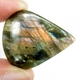 Bra Pris Mycket Fin Kvalitet Regnbågs Lystrande Labradorit 48,42 carat Dropp Cabochon Slipning Suverän Lyster & Färgspel från Indien köp Nu!
