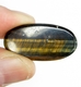 Bra Pris Stor Mycket Fin Lystrande Gulbrun Tigeröga 31,66 carat Oval Cabochon Mycket Bra Kvalite & Färg Mönster från Syd Afrika Köp Nu!