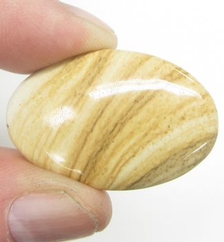 Bra Pris Vacker Mönstrad Bild Jaspis 39,98 carat Oval Cabochon Slipad Mycket Bra Kvalitet & Färg från Indonesien Köp Nu!