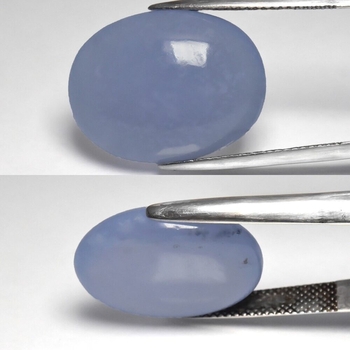 Bra Pris Mycket Fin Kvalitet Afrikansk Lavender Blå Kalcedon 18,50 carat Oval Cabochon Slipning Suverän Färg & Lyster Köp Nu!