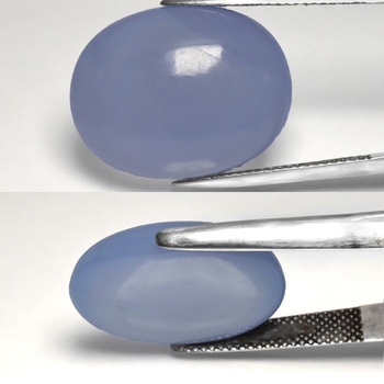Bra Pris Mycket Fin Kvalitet Afrikansk Lavender Blå Kalcedon 17,10 carat Oval Cabochon Slipning Suverän Färg & Lyster Köp Nu!