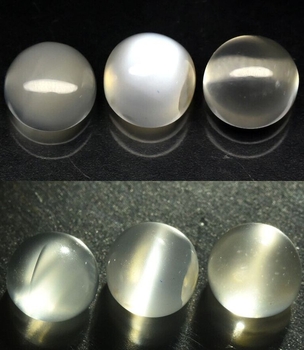 Bra Pris Parti 3 st Kattöga Månsten 3,35 carat Rund Cabochon Slipning med Skarpa Ögon fr Indien Köp Nu!