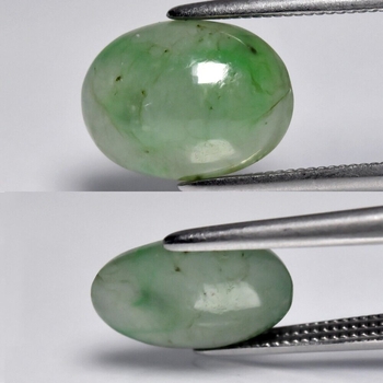 Bra Pris Mycket Fin Kvalitet Burmesisk Grön Jadeit Jade 2,59 carat Oval Cabochon Slipning Fin Färg & Translucent Köp Nu!