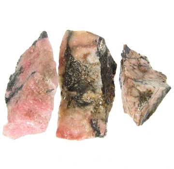 Good Price Parcel 3 pcs Beautiful Pink with Black Patterned Uncut Rough Rhodonite 69 grams Natural Broken Pieces Fine Color & Quality from Brazil Buy Now!