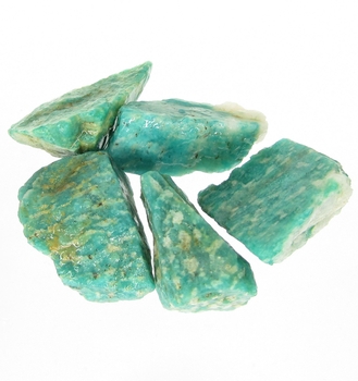 Bra Pris Parti 5 st Mycket Fin Kvalitet Vackert Blåaktigt Grön Vit Mönstrad Rå Amazonit 38 gram Naturligt Brottstycke Bit Härligt Matrial & Bra Färg från Ryssland Köp Nu!