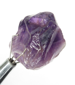 Bra Pris Obehandlad Rå Oslipad Violett med Vit Kvartsbandad Ametist 23,87 carat Naturlig Kristall Bit Fin Färg & Kvalitet från Brasilien Köp Nu!