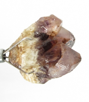 Bra Pris Obehandlad Rå Oslipad Violett med Vit Kvartsbandad Ametist 25,36 carat Naturlig Kristall Bit Fin Färg & Kvalitet från Brasilien Köp Nu!