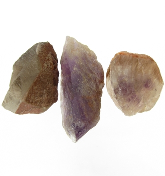 Bra Pris Parti 3 st Obehandlad Rå Oslipad Violett med Vit Kvartsbandad Ametist 80,80 carat Naturlig Kristall Bit Fin Färg & Kvalitet från Brasilien Köp Nu!