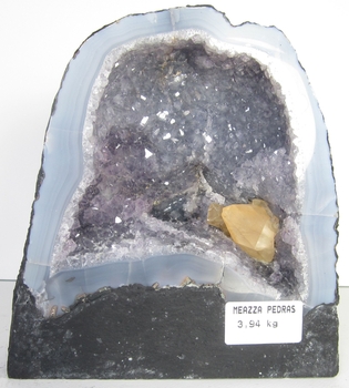 Bra Pris Värdefull Mycket Vacker Violett Ametist Grotta 3,86 Kg Formation av Kristaller i Naturlig Geod av Suverän Kvalitet från Brasilien Köp Nu!