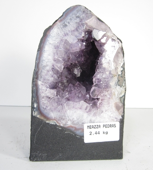 Bra Pris Värdefull Mycket Vacker Violett Ametist Grotta 2,40 Kg Formation av Kristaller i Naturlig Geod av Suverän Kvalitet från Brasilien Köp Nu!