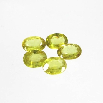 Good Price Parcel 5 pcs Yellowgreen Sphene (Titianite) 4,53 carat Oval Cut Very Good Quality from Madagascar Purchase Now!
