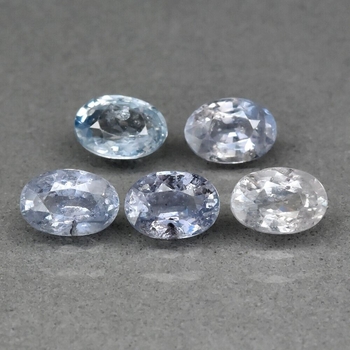 Bra Pris Parti 5 st Olika Ljus Violett Blå Safir 2,71 carat Oval Slipning Mycket Fin Kvalitet från Sri Lanka Köp Nu!