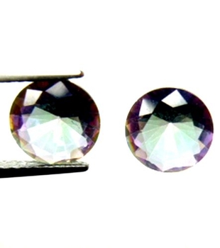 Bra Pris Parti 2 st Topp Lystrande Multi Färgspelande Mystik Kvarts 1,92 carat Rund Slipning Mycket Fin Kvalitet Spännande Matrial för Smyckestillverkare Köp Nu!
