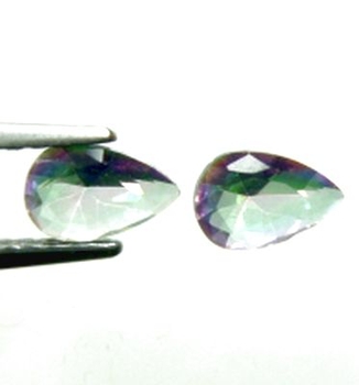Bra Pris Parti 2 st Topp Lystrande Multi Färgspelande Mystik Kvarts 0,58 carat Dropp Slipning Mycket Fin Kvalitet Spännande Matrial för Smyckestillverkare Köp Nu!