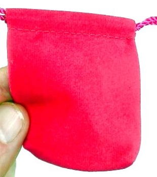 Bra Pris Snygg Samett Smyckespåse 65x55 mm med Snörning i Neon Rosaröd Färg Skydda eller Förvara din Ädelsten eller ditt Smycke Köp Nu!