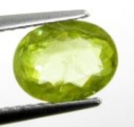 Bra Pris Mycket Vacker Neon Gulgrön Sphene (Titianit) 1,31 carat Oval Slipad Mycket Fin Kvalitet & Lyster från Madagaskar Köp Nu!
