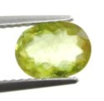 Bra Pris Mycket Vacker Neon Gulgrön Sphene (Titianit) 1,28 carat Oval Slipad Mycket Fin Kvalitet & Lyster från Madagaskar Köp Nu!
